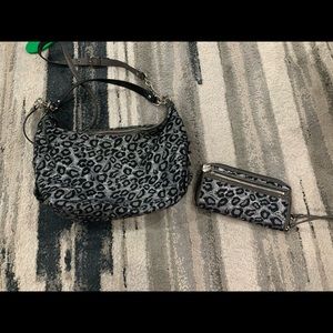 Coach ocelot purse and wallet set